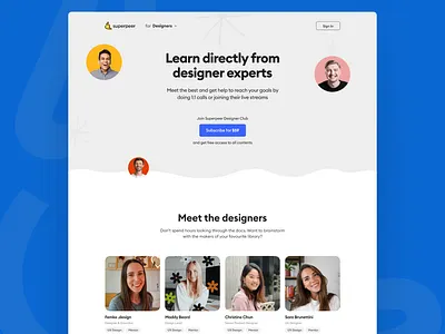 Landing page for designer mentors 1:1 calls clean designer education landing marketing mentor