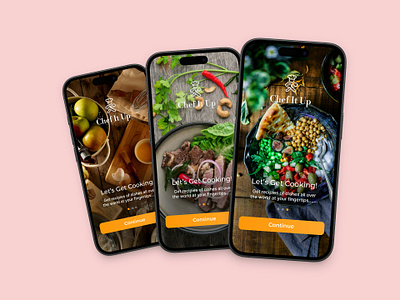 Chef It Up chef cookingapp food home page mobileapp onboarding recipeapp ui uiux