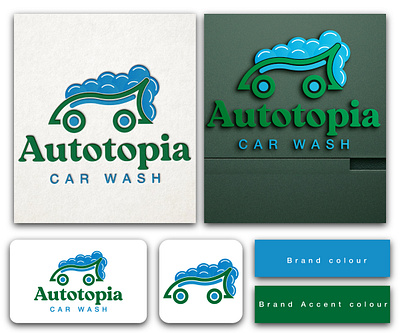 Logo design for Autotopia Car Wash auto brand branding car car identity car logo car wash carwash design graphic design identity logo wash wash car