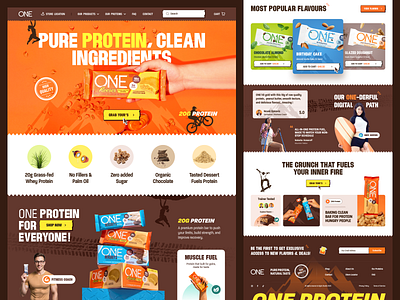 ONE - Protein Bar Landing Page Website bodybuilding chocolate protein bar cpg web design ecommerce energy bar fitness snack gym homepage landing page landing page website nutrition protein bar website protein supplement supplement brand website supplements website web design webdesign website website design whey protein