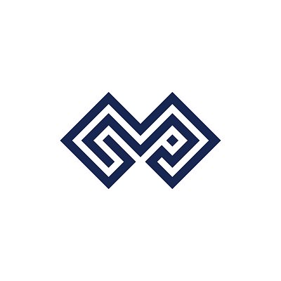 Letter MP or P Labyrinth Maze Logo for sale advisory animation buy complexity design for sale graphic design guider infinity labyrinth letter mp logo maze premade purchase ready made solutions solved