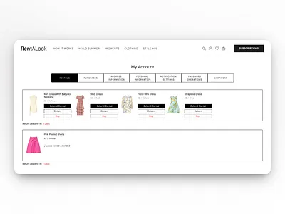 Fashion E-Commerce Website Design — Account Page account branding design ecommercedesign graphic design illustration logo ui ux uxdesign vector