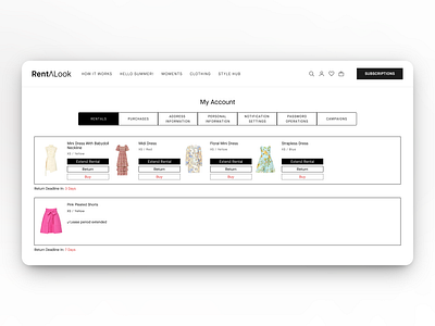Fashion E-Commerce Website Design — Account Page account branding design ecommercedesign graphic design illustration logo ui ux uxdesign vector