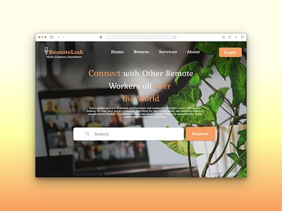 RemoteLink landing page remote remote work uiux