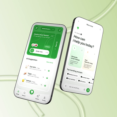 Smart Supermarket App UI 3d ai ai app animation app design app ui ecommerce figma grocery app light mode motion motion graphics online shop retail shopping smart supermarket supermarket app ui ux