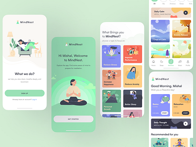 MindNest – Meditation & Wellness App UI app design figma ui ux