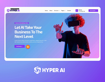 Hyper AI – AI Marketing Agency Website Design Template ai ai marketing artificial intelligence automation elementor it service landing page landingpage machine modern robot robotics techno technology ui webdesign wordpress