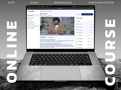 Onlayn kurs platformasi - Zamonaviy va toza interfeys #1 app clean ui design onlinecourse ui uidesign uxui web webdesign