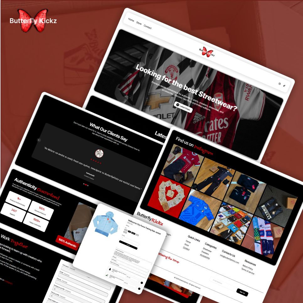 ButterflyKickz | Squarespace Website Design branding design illustration squarespace squarespace designer ui web design web developement website design