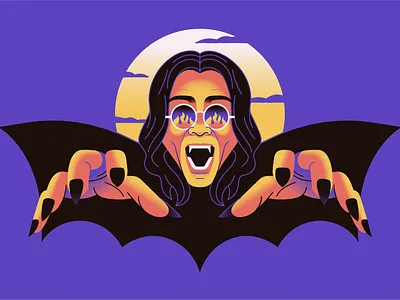 Thank you, Ozzy. art artwork band black sabbath bold dark design digital art flat illustration illustrator key art logo metal music ozzy retro rock texture vector