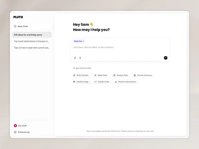 AI Chat ai app chat product design recommendation suggestion ui ux