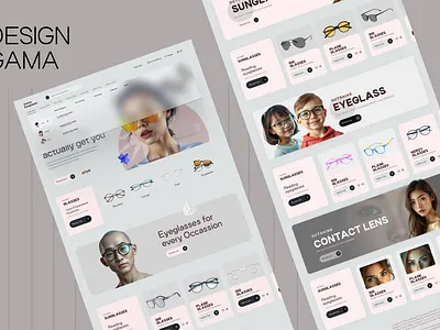 Eyewear website design branding design illustration landingpage liquid glass morphism web design