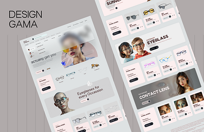 Eyewear website design branding design illustration landingpage liquid glass morphism web design