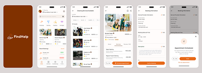 FindHelp Discovery App branding design figma home screen logo mobile app product design search ui ux