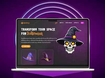 Halloween Concept Hero Image app design graphic design illustration interface landingpagedesign logo ui ux