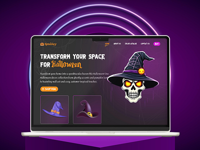 Halloween Concept Hero Image app design graphic design illustration interface landingpagedesign logo ui ux