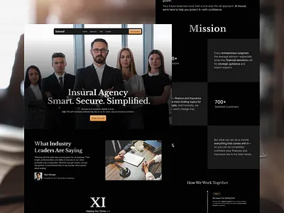 Insural - Insurance Agency Landing Page Design agency business company consulting figma finance framer insurance law firm lawyer minimal professional service typography ui design uiux web design