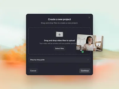 Create a new project — Untitled UI drag and drop file upload modal product design ui design upload video user interface