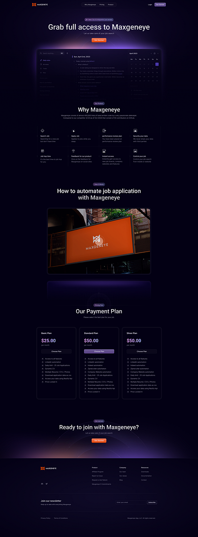 Automation Job Apply Website automation landing page ui uxui web app