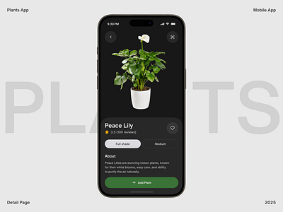 Plant Care App – Detail Page UI for Smart Plant Lovers app app design detail page details gardening app green app home gardening app ios mobile mobile app plant care app plant detail page plant lovers smart plant tracker