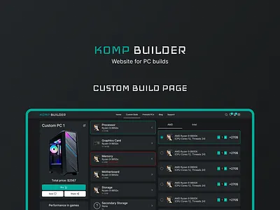 Custom PC build page design desktop figma mobile pc ui ux web