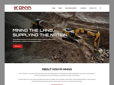 Konya Mining // Web Design construction energy exploration industrial mining rock sand web design