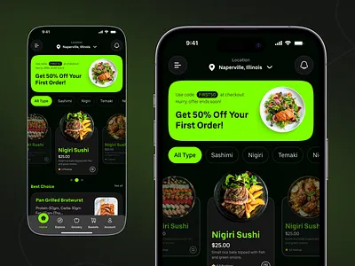 Food Delivery - Mobile App Design app app design delivery app food and drink food and grocery food app food app usa food delivery app food delivery services food ordering food ordering app grocery delivery mobile mobile app online food restaurant app ui ux