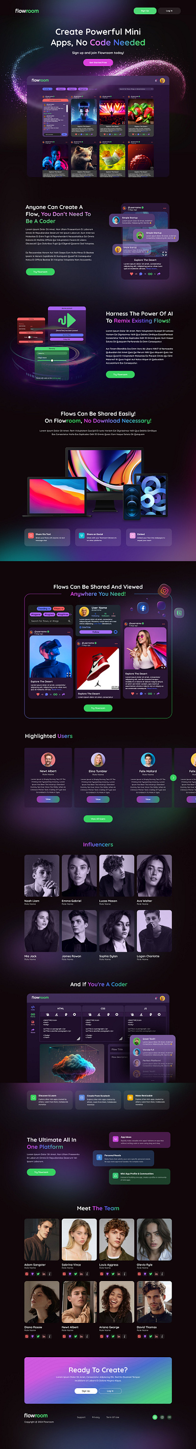No Code SaaS Platform design graphic design illustration landing page design uxui web design