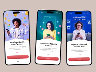 Yaqoot - Internet Provider Mobile App app app design data data plan data usage internet mobile app mobile balance mobile plan mobile recharge network network ui plan recharge telecom app ui