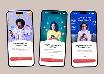 Yaqoot - Internet Provider Mobile App app app design data data plan data usage internet mobile app mobile balance mobile plan mobile recharge network network ui plan recharge telecom app ui