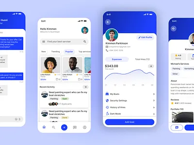 Boat Service Mobile App app app design clean ui mobile mobile app modern app ui modern ui product design service task app trendy ui ux ux design ux ui design