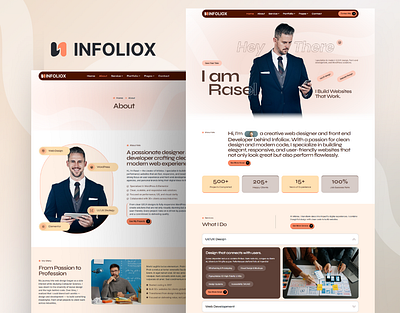 Infoliox — Personal Portfolio Website Design Template agency artist celeberity creative cv designer elementor freelancer infulencer landing page online cv personal personal portfolio portfolio project resume showcase ui webdesign wordpress