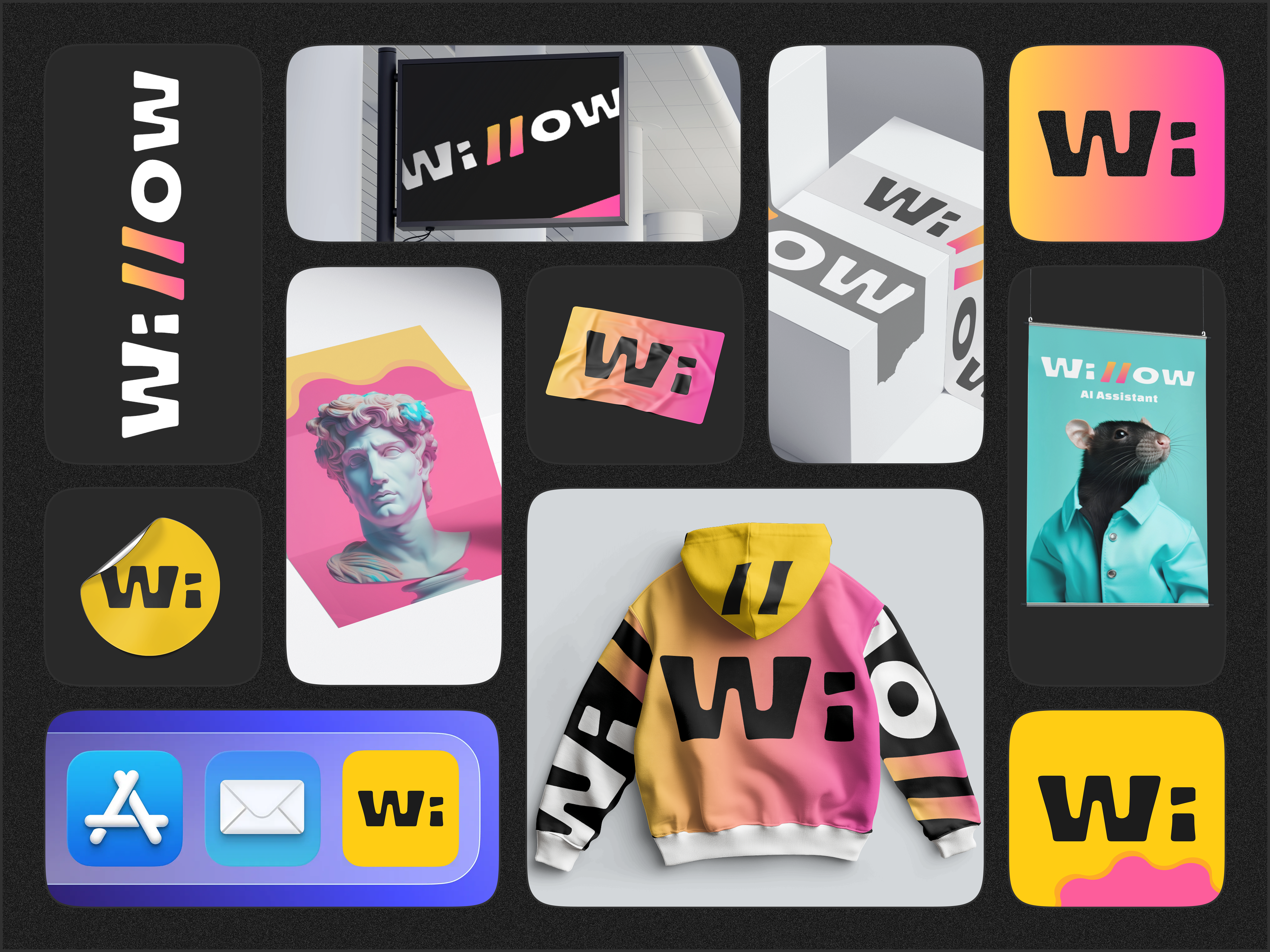Wi//ow AI Assistant - Branding & Visual Identity 3d animation app branding design dribbble flat graphic design illustration logo ui ux web