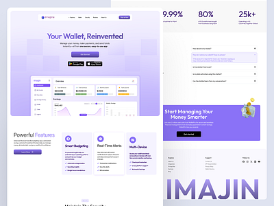 Finance Management Website Design bank banking clean dashboard finance finance landing page financial fintech fintech website hero section interface investmen landing page mehbubur rahman minimal saas saas website wallet website website website design