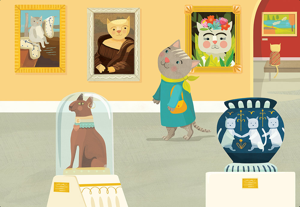 Cat Museum cats childrens book illustration childrens books childrens illustration illustration kidlitart kids books whimsical