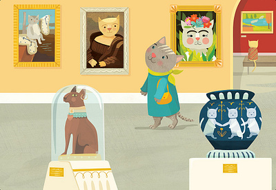 Cat Museum cats childrens book illustration childrens books childrens illustration illustration kidlitart kids books whimsical