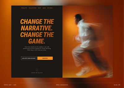 Hero section for a sports shop e commerce design e commerce framer website e commerce hero section e commerce website hero section design intro screen design sport shop hero section sports e commerce sports shop website ui ui design web design website design