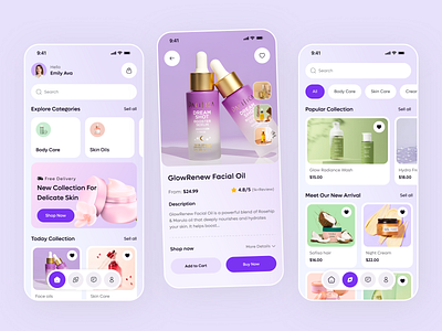 Beauty Store Mobile App app design beauty beauty app cosmetic e commerce makeup mobile mobile app product shop shopify skin skincare store swiss