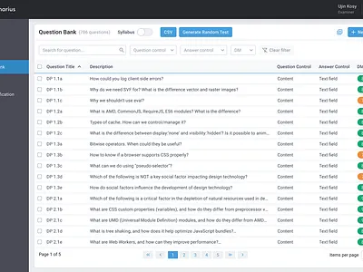 Examarius IT Training & Certification System corporate training employee training front end development hire developers it certification system it training online test system outsourcing software development staff augmentation ui web development