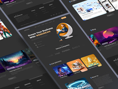 Web Dream – Clean Blog & Portfolio UI 🔥 design landing page modernweb ui ux uxui visualdesign webdesign
