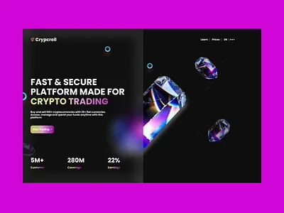 Crypto trading website hero section