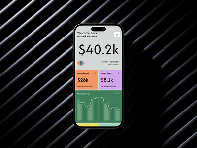 Money Management Mobile App Concept app design banking app banking mobile app fintech fintech home screen fintech mobile app design home page screen design mobile app mobile banking design ui uiux