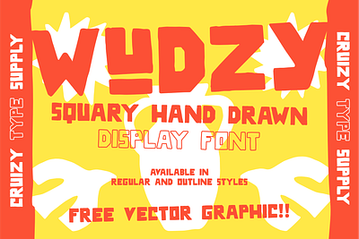WUDZY - Handdrawn Display Font branding display font font handdrawn font illustration sketch font typography
