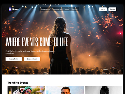 Nevent Website design event booking system event management event platform graphic design selling ticketing website tracking ui ux for events