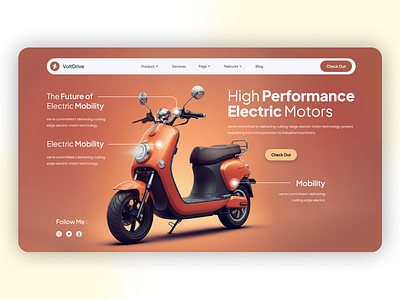 VoltDrive Landing Page Design cleandesign onlineportfolio personalbranding uxuidesign