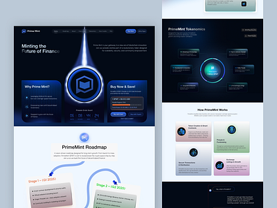 Crypto Presale Landing Page Design blockchain startups landing page blockchain ui design blockchain uiux coin mint cryptocountdown cryptodesign cryptofunding ico ico drops landing page design ico landin page ido landing page animation launchpad presale road token presale app tokenlaunch tokeno uiux design web design web3investment