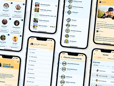 👟 RunMate Fitness App – Profile and menu UI activity badge button design fitness graphic design illustration medal mobile app profile profile page sport standing ui