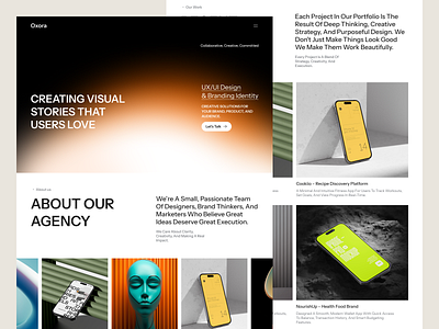 Oxora - Design Agency Landing Page agencylandingpage agencyweb brandidentity brandingdesign clean ui creativeagency customdesign digitalagency oderndesign productdesign ui design ux design webdesign webdevelopment