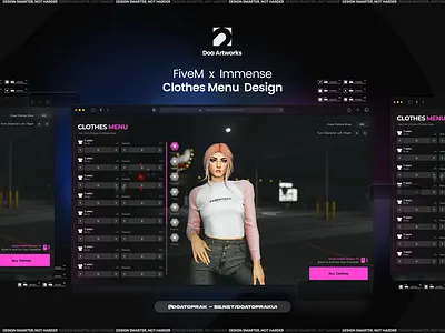 Immense Clothes Menu UI I Gta V clotches menu clothes illustration menu