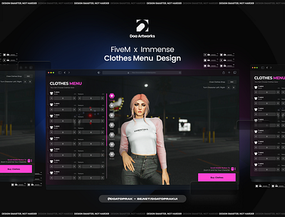 Immense Clothes Menu UI I Gta V clotches menu clothes illustration menu